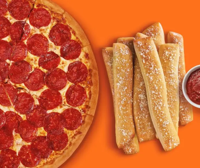 little caesar's pepperoni pizza and crazy bread breadsticks combo